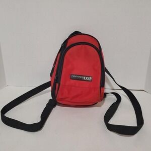 Nintendo DS Red Mini Backpack Travel Case Black Straps For Console And Games